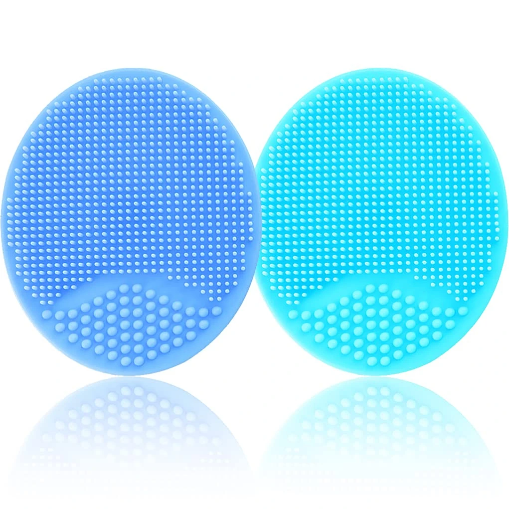 Baby Bath Brush, Baby Cradle Cap Brush, Silicone Massage Brush, Silicone Scrubbers Exfoliator Brush, Baby Skin Scrubbers Essential for Dry Skin, Cradle Cap and Eczema 2 Pack (Small-Blue&Green)