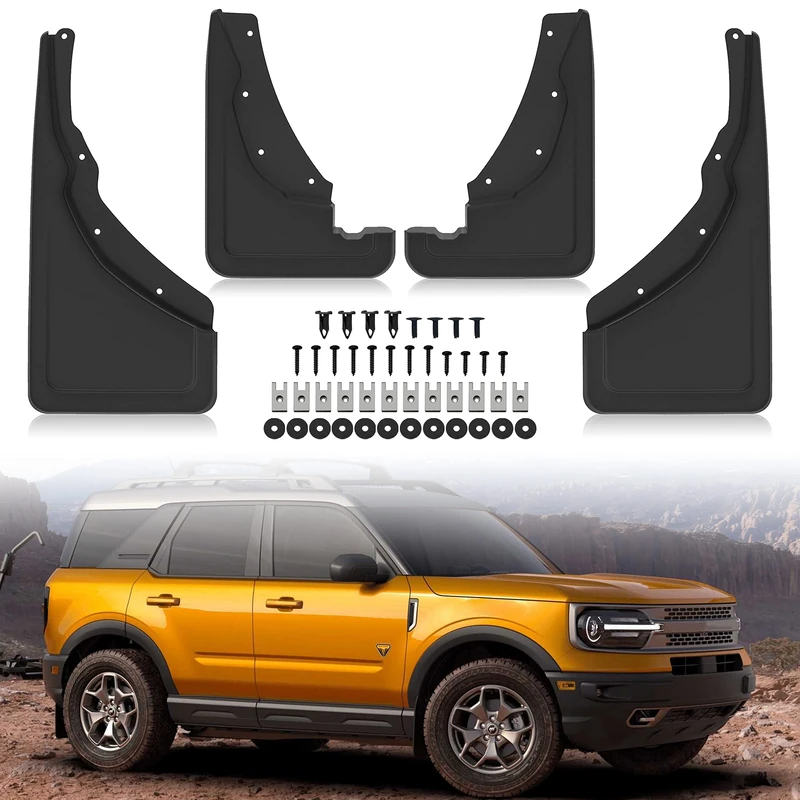 LDETXY Mud Guards Auto Mud Flaps for 2021 2022 Ford Bronco Sport, Front Rear Tire Splash Guards Accessories for 2021 2022 Ford Bronco Sport Accessories, Replace P/N #M1PZ-16A550-AA #M1PZ-16A550-BA