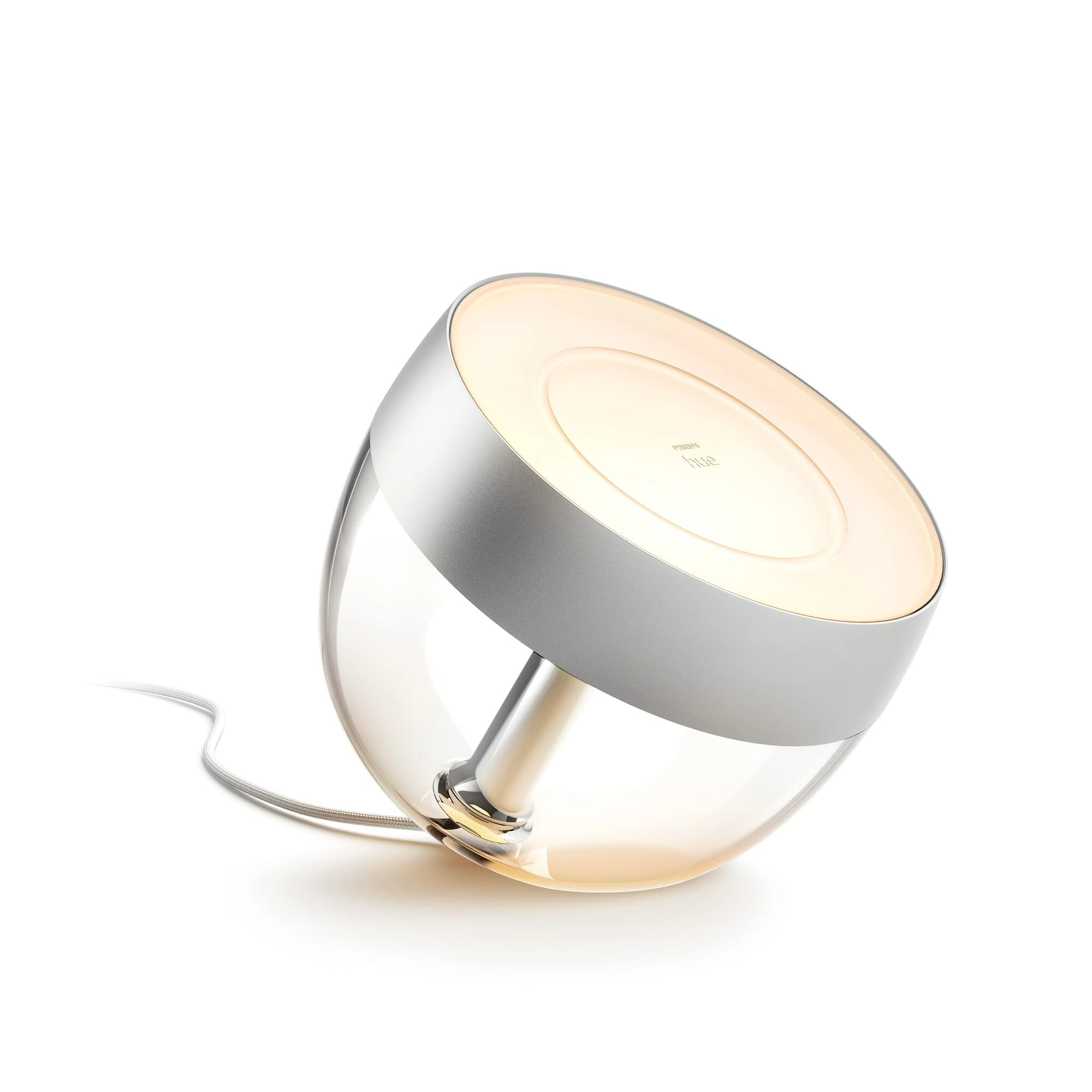 Philips Hue Iris White and Colour Ambiance Smart Table Light v4 [Silver] with Bluetooth. Works with Alexa, Google Assistant and Apple Homekit.
