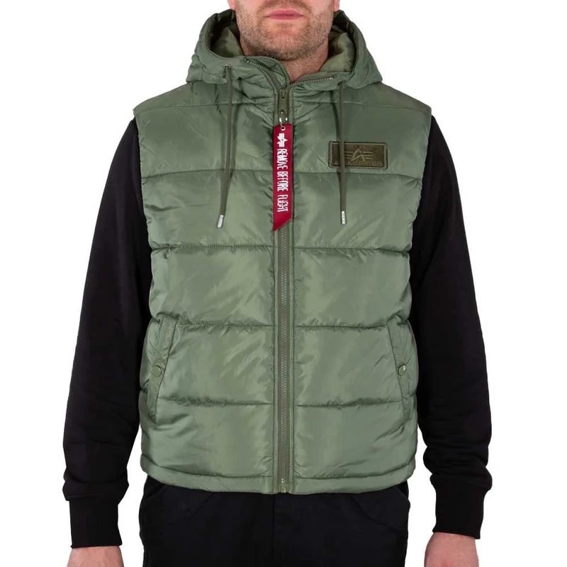 Alpha Industries Hooded Puffer FD Vest for men Sage-Green