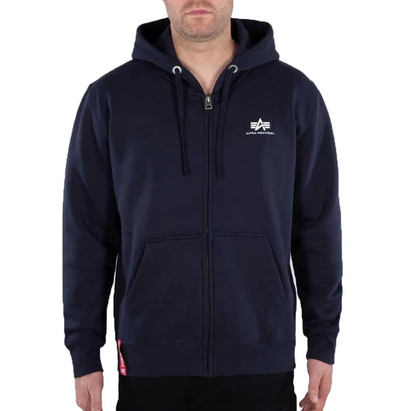 Alpha Industries Basic Zip SL Hooded Sweat for Men Rep.Blue