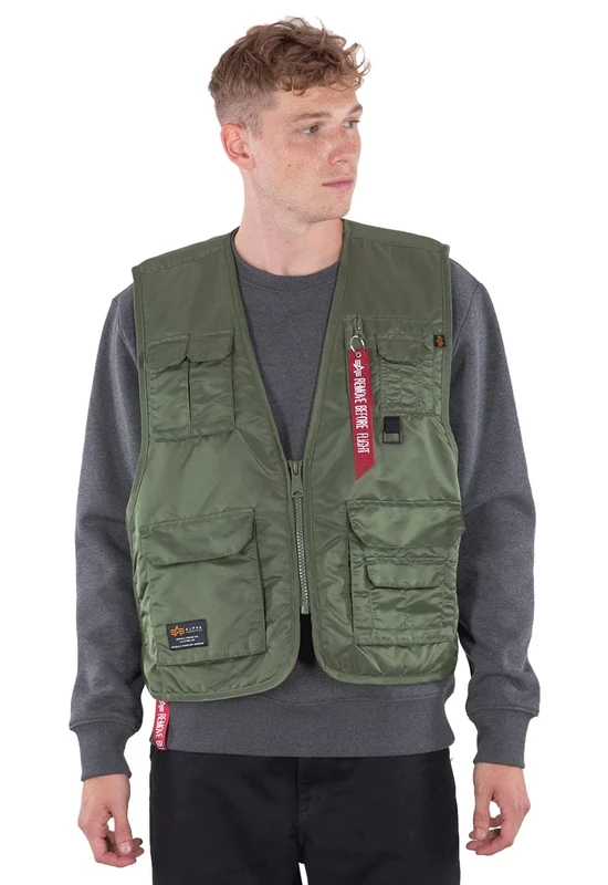 ALPHA INDUSTRIES Men's Utility Vest Jacket, sage-Green, L/XL