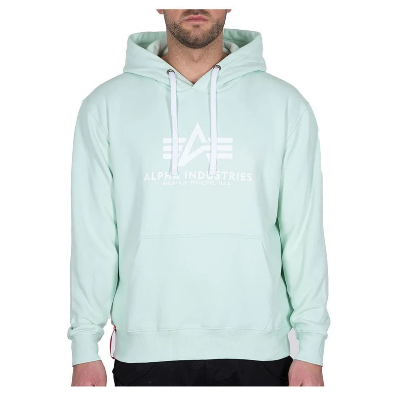 Alpha Industries Basic Hoody Hooded Sweat for Men Mint