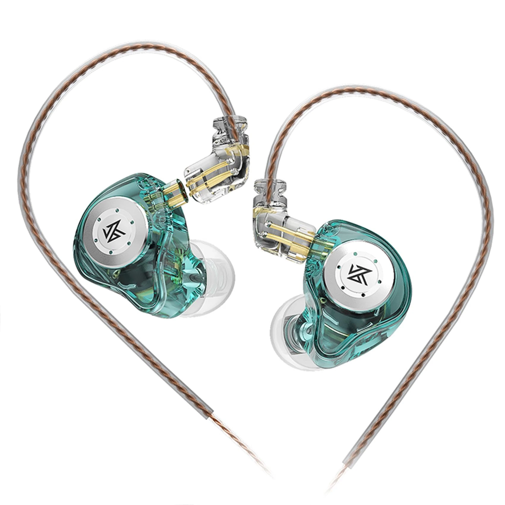 Yinyoo KZ EDX PRO Wired Earphones, 1DD New 10mm Dynamic Driver in-Ear Monitor KZ Headphones, EDX PRO in Ear Earbuds HIFI Deep Bass Sound Over Ear Headset with Detachable Cable (Cyan, No mic)