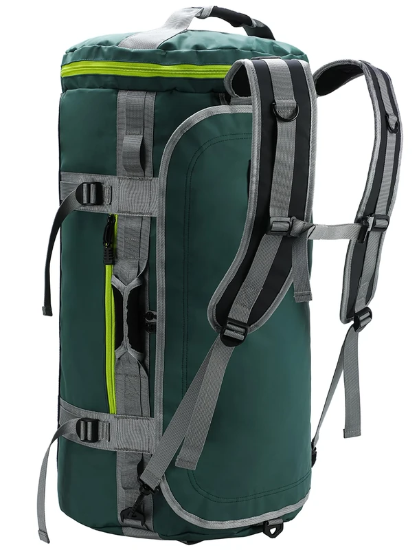 MIER Large Duffel Backpack Sports Gym Bag with Shoe Compartment, Heavy Duty and Water Resistant, Green, 60L