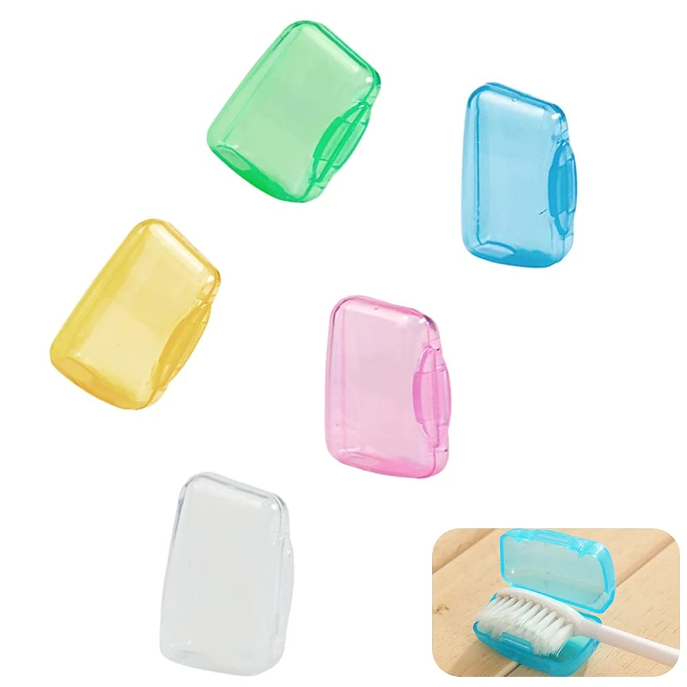 CCLKHY 5 Pcs Portable Toothbrush Head Covers, Toothbrush Protective Case, Toothbrush Caps, Toothbrush Protector Case Sutiable for Home Travel Outdoor Camping Hiking Business Trip