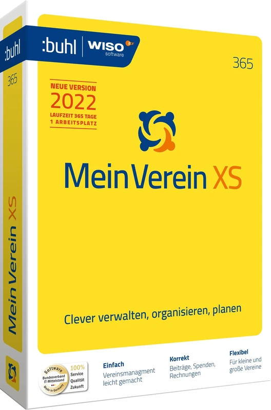 WISO Mein Verein 365 (aktuelle Version 2022)|2022|1 Gerät|1 Jahr|PC|Disc|Disc - Image 1