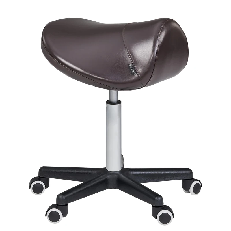 Master Massage Saddle Stool Roller Stool Work Stool Practice Stool Cosmetic Stool Coffee Brown