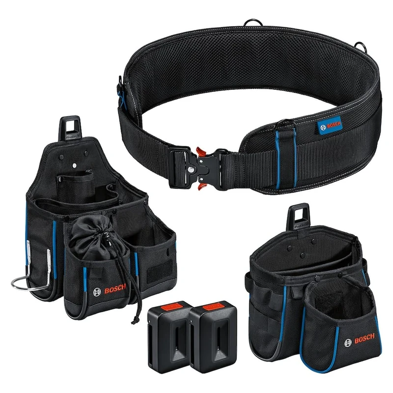 Bosch Professional ProClick Tool Belt kit with 1 x Belt 108 (Size L/XL), 1 x GWT 4 Bag, 1 x GWT 2 Bag, 2 x ProClick Holders