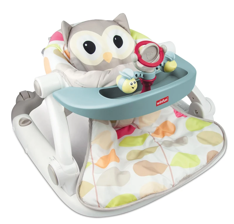 winfun | Sit-To-Walk Activity Centre | Owl Themed | Upright Seat | Folds Flat | Ages 6 Months+