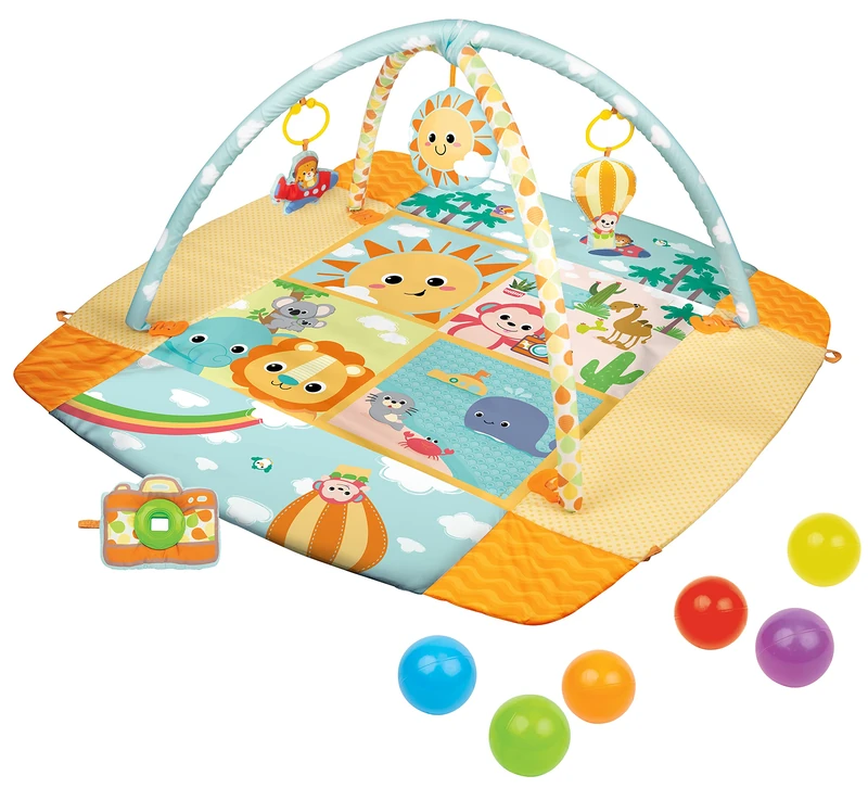 winfun | Travel Fun Deluxe Gym | Perfect for Tummy Time Play & Sit Up Fun | Comes with Detachable Hanging Toys | Teaches Curiosity | Ages 0+