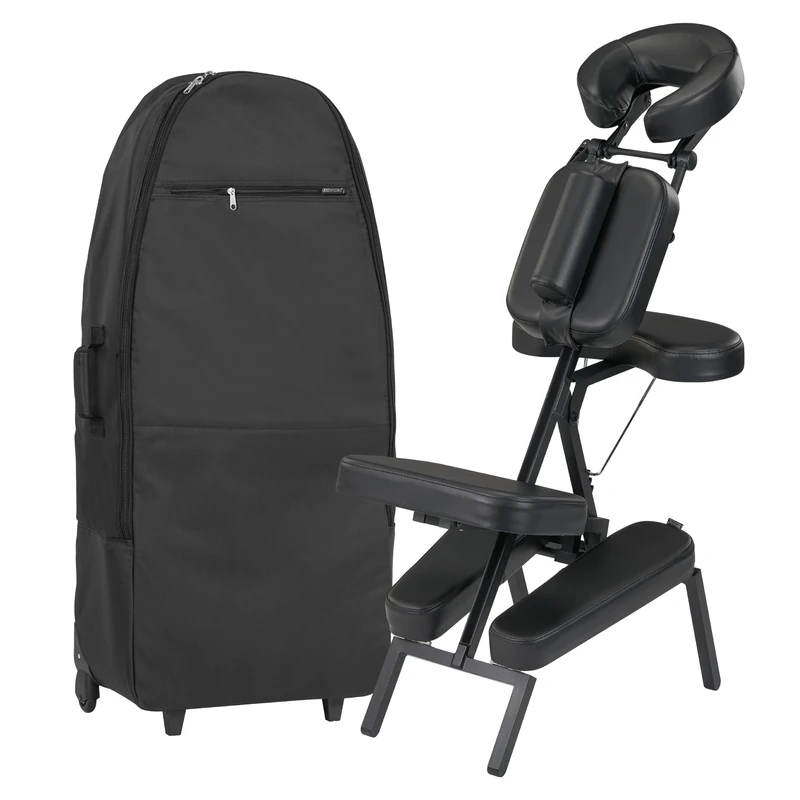 Master Massage Apollo Mobile Folding Massage Chair with Carry Bag - Black