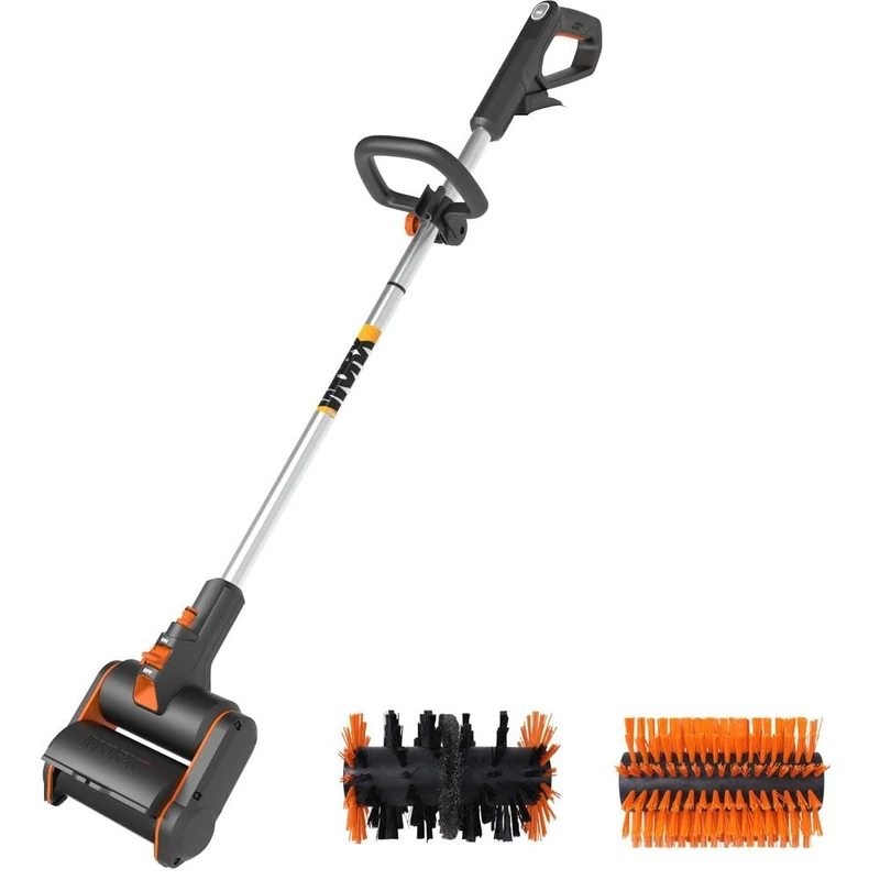 WORX WG441E.9 Battery-Powered Multi Brush 20 V Multifunctional Surface Brush for Stone & Wood Surface Cleaning & Weed Removal - Integrated Water Connection - PowerShare Compatible - Without Battery &