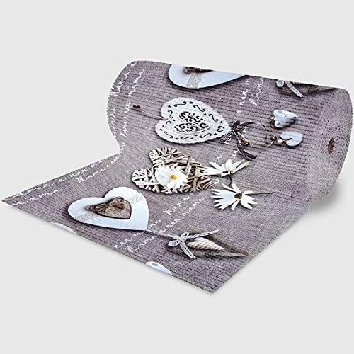 La Briantina 18 Metres Cut to Size Carpet Runner with Heart Design for Kitchen, Entryway and Living Room 52cm x 18m - Image 1