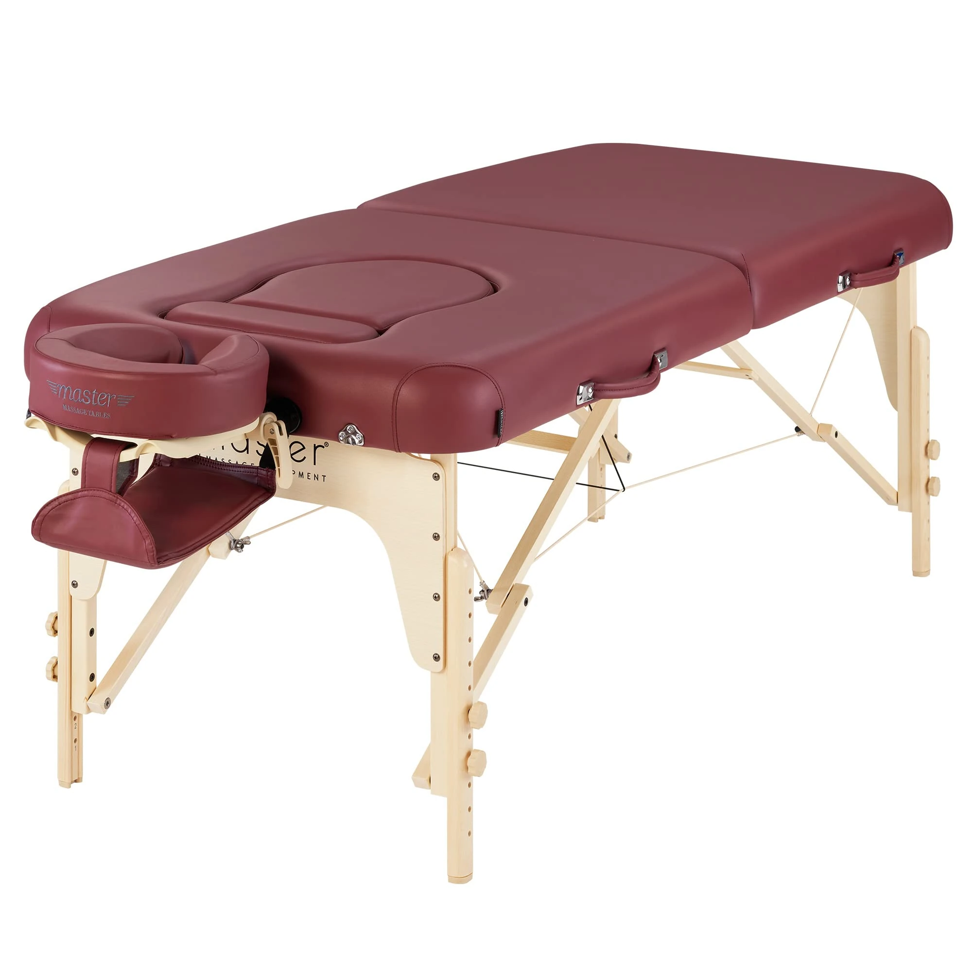 Master Massage EvaMobil Massage Table Pregnancy Bed Folding Beauty Bed Belly Hole Abdominal Pillow with Carry Bag Burgundy Red 76 cm