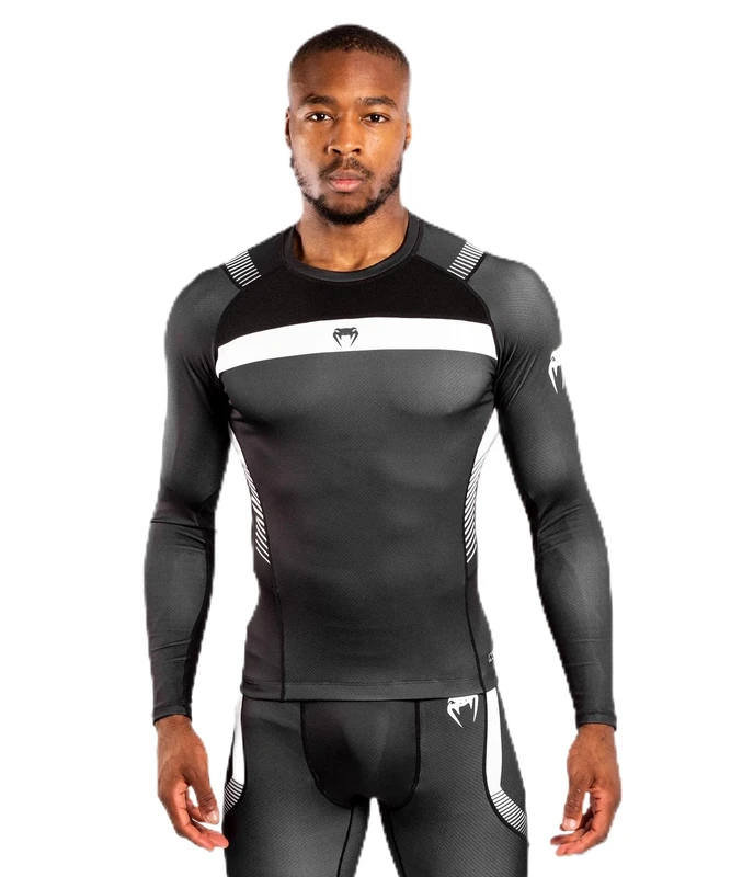 Venum Unisex's Nogi 3.0 Rashguard-Long Sleeves-Black/White-X-Large, XL - Image 1