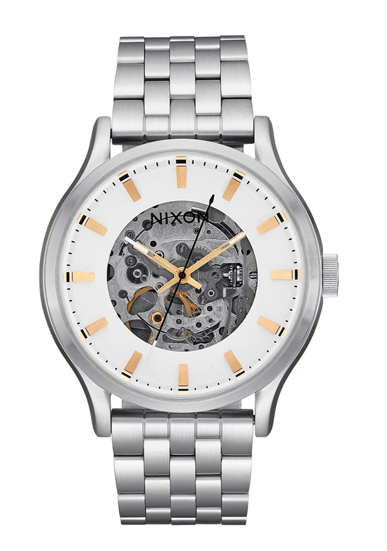 Nixon Spectra A1323 Automatic Fashion Watch (40 mm Dial, 20 mm - 18 mm Stainless Steel Strap), Silver, OSFM, Bracelet