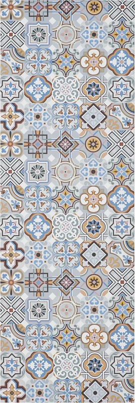 andiamo Marrakech Rug Runner with Non-Slip Backing, Kitchen Rug, Hallway Runner, Carpet Runner, 70 x 200 cm, Blue/Grey