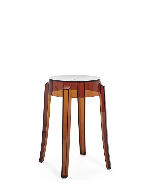 Kartell Charles Ghost, Set 2 stools, H 46 cm, Amber
