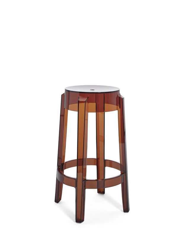 Kartell Charles Ghost Stools, Set of 2, Amber, H 65 cm