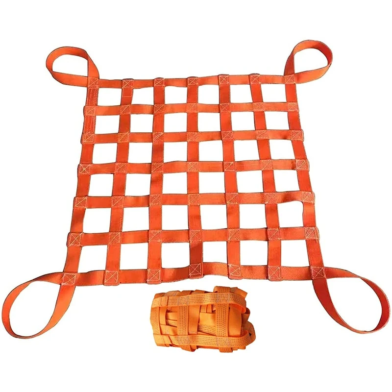 Nylon Safety Straps Flat Heavy Duty Lifting Straps 4" Square Mesh Tear Resistance for Construction Rigging Moving Towing Work Equipment