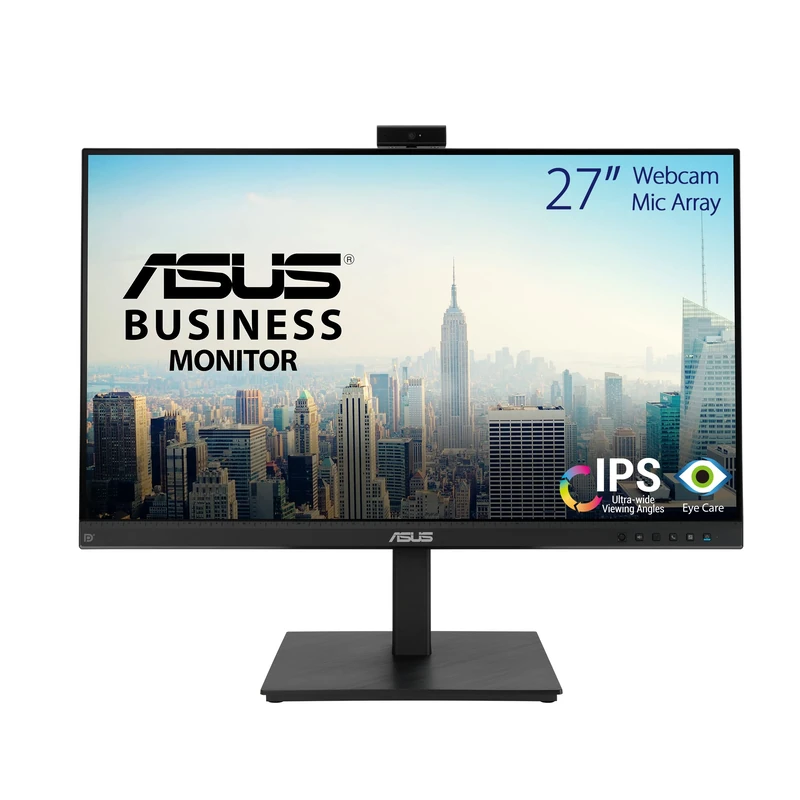 ASUS BE279QSK Video Conferencing Monitor - 27 inch, Full HD, IPS, Frameless, Full HD Webcam, Mic Array, Stereo Speakers, Ergonomic Design, HDMI, Eye Care, Mini-PC Mount Kit, Wall Mountable