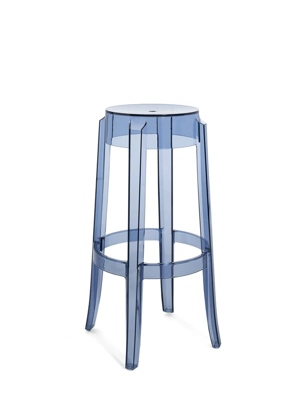 Kartell Charles Ghost, Set 2 stools, H 75 cm, Powder blue