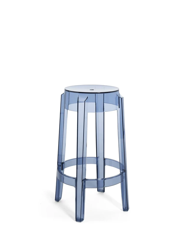 Kartell Charles Ghost, Set 2 stools, H 65 cm, Powder blue