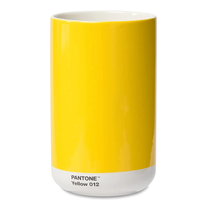 PANTONE Porcelain Vase with Gift Box, Jar, Decorative Flower Vase, 1 Litre, Yellow 012 C