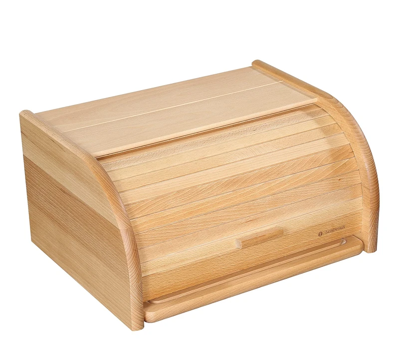 Zassenhaus Country Bread Bin with Rolling Lid and Chopping Board, Beech 40 x 30 x 20 cm