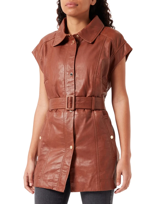 Comma Women's Weste Jacket, 8760 Zimt, 36