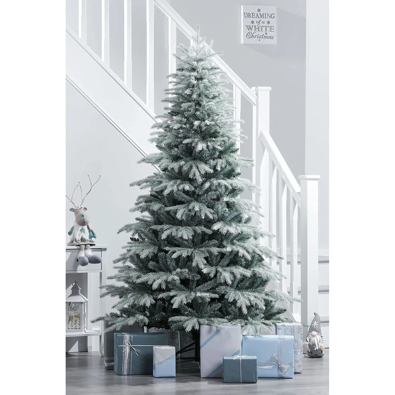 WeRChristmas Frosted Siberian Mixed Pine Christmas Tree, White, 7 ft / 210 cm