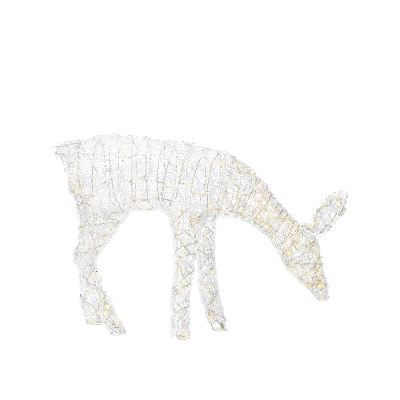 WeRChristmas Pre-Lit 3D Acrylic Reindeer Decoration, 260 Warm White LEDs