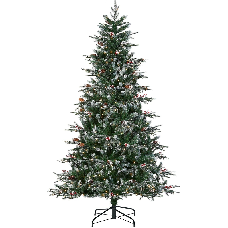 WeRChristmas Pre-Lit Frosted Norwegian Spruce Christmas Tree, 500 Warm White LED Lights, Green, 7 ft / 2.1 m,WRC-10028