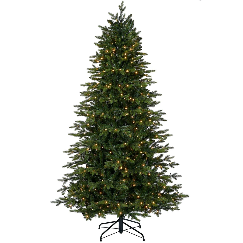 WeRChristmas Pre-Lit Himalayan Fir Christmas Tree, 530 Warm White LED Lights, Green, 7 ft / 2.1 m