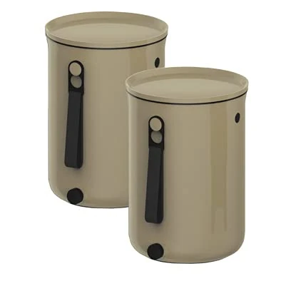 Skaza Set of 2 Bokashi Organko 2 (9.6 L) | Award winning Recycled Plastic Kitchen Composter | Starter Set for Kitchen Waste and Composting | with Fermentation Activator 2 kg (Beige)