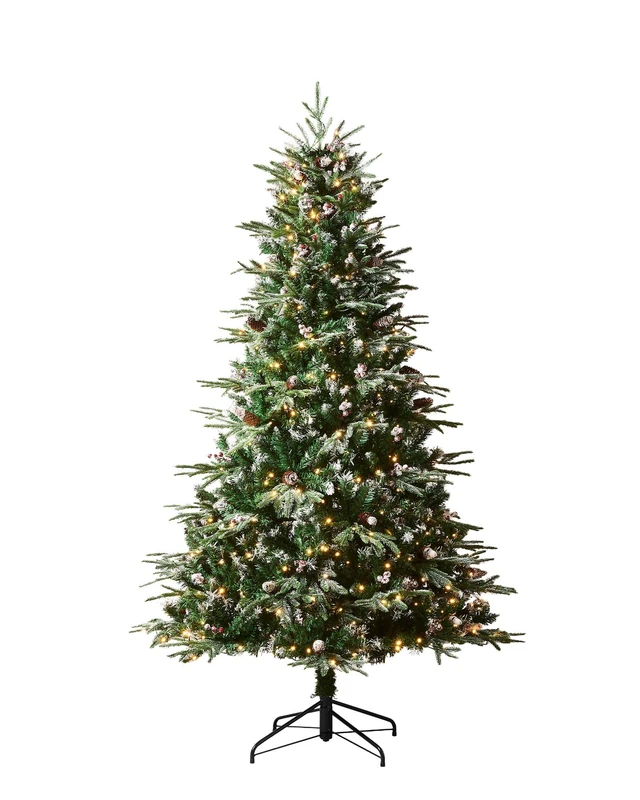 WeRChristmas Pre-Lit Frosted Norwegian Spruce Christmas Tree, 350 Warm White LED Lights, Green, 6 ft / 1.8 m