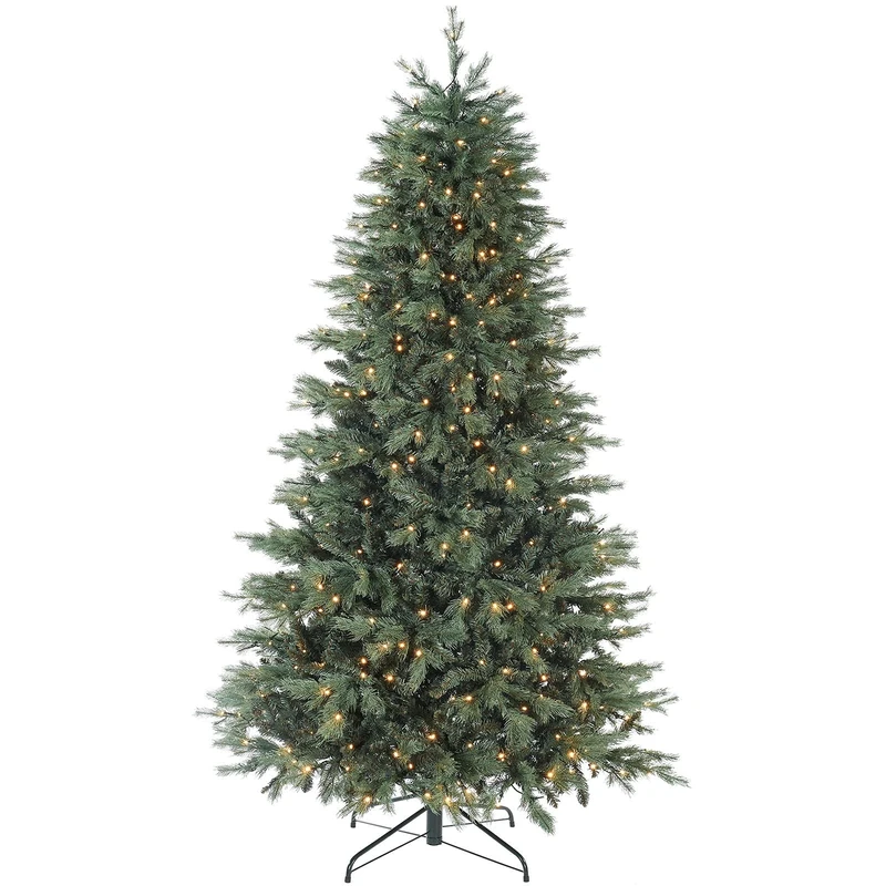 WeRChristmas Pre-Lit Colorado Blue Spruce Christmas Tree, 450 Warm White LED Lights, Green, 7 ft / 2.1 m