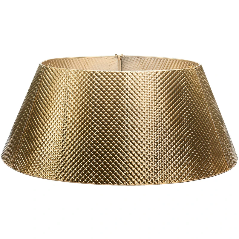 WeRChristmas Large Quilted Metal Tree Collar, Gold, 71 cm