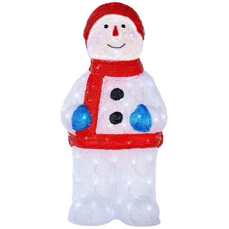 WeRChristmas Pre-Lit Acrylic Snowman with 96 Bright White LEDs