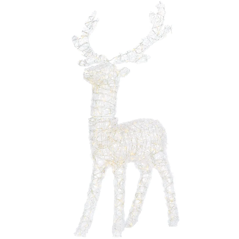 WeRChristmas Pre-Lit Large 3D Acrylic Reindeer Decoration, 400 Warm White LEDs