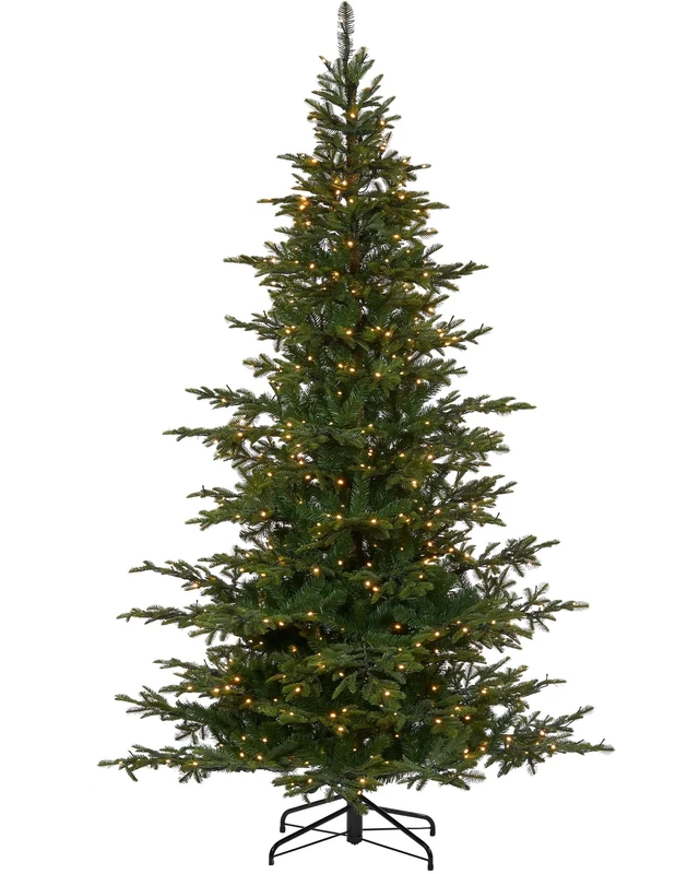 WeRChristmas Pre-Lit Sugar Pine Christmas Tree, 750 Warm White LED Lights, Green, 8 ft / 2.4 m