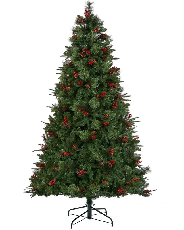 WeRChristmas Decorated Mixed Tip Berries & Pinecones Christmas Tree, Green, 6 ft / 1.8 m