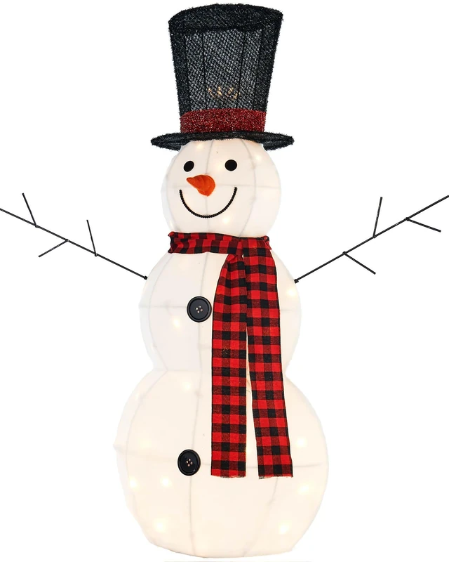 WeRChristmas Pre-Lit Snowman Silhouette, 40 Warm White LED Lights,WRC-10061