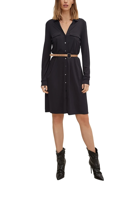 Comma Women's Kleid Kurz Dress, 9999 Black, 44