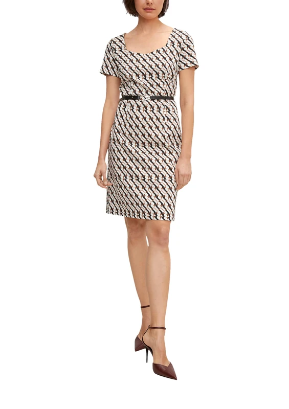 Comma Women's Business Casual Dress, 01A2 White, 40