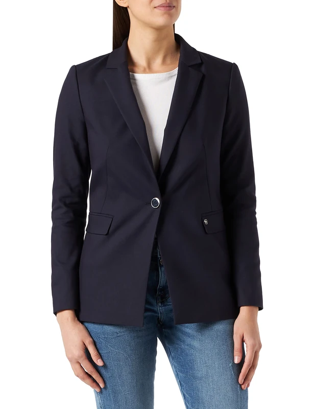Comma Women's Blazer Langarm Blazer, 5976 Navy, 38