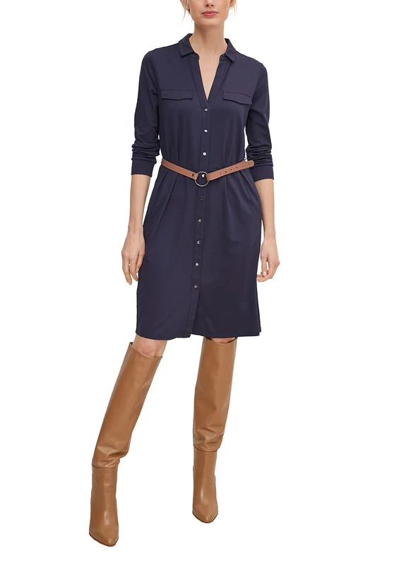 Comma Women's Kleid Kurz Dress, 5976 Navy, 36