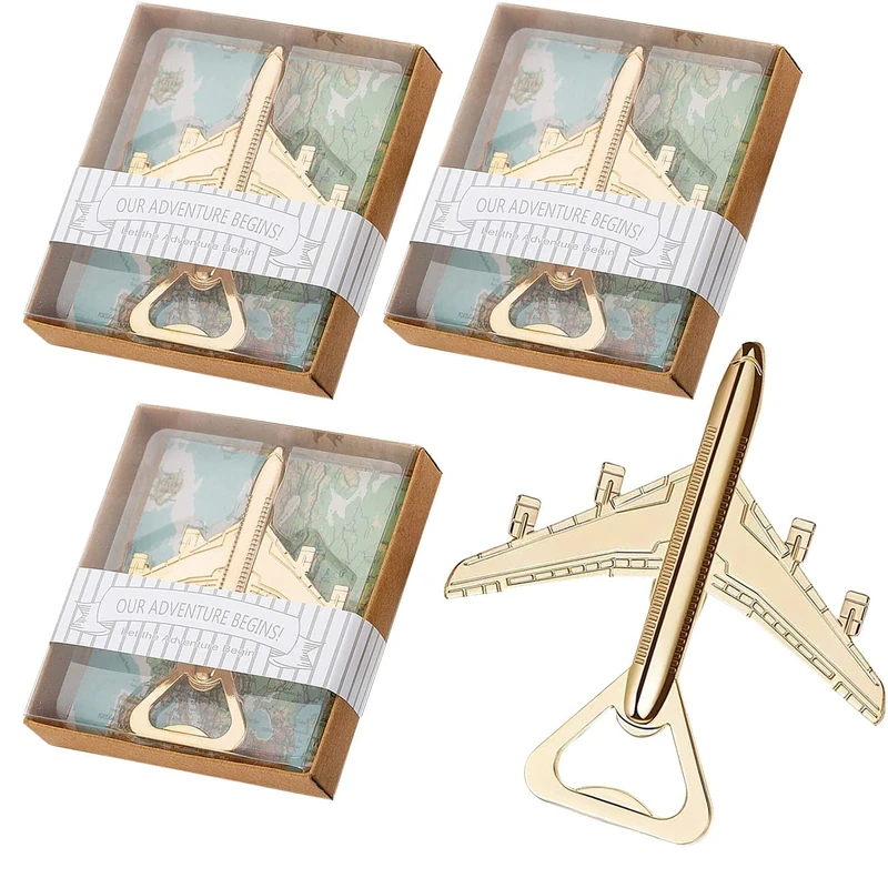 VZCBZC 40PCS Airplane Bottle Opener for Wedding Favors Air Plane Travel Beer Bottle Openers for Guests,Party Souvenirs or Decorations - Image 1