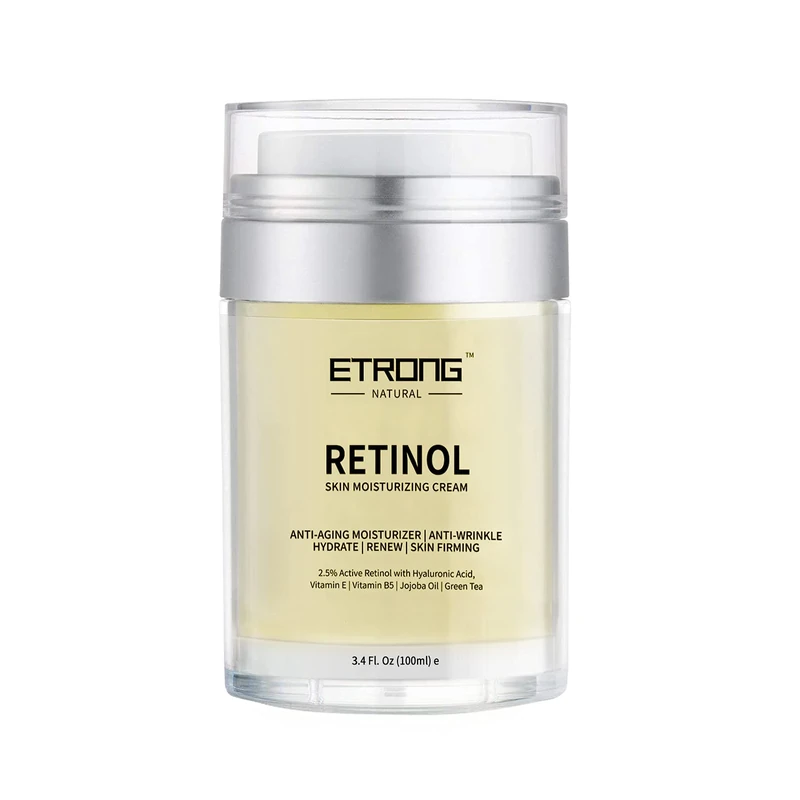Retinol Moisturizer Cream,ETRONG Anti-aging Wrinkle Night/Day Cream for Face and Eye with 2.5% Retinol,Hyaluronic,Vitamin E and Jojoba Oil (100 ml) - Image 1